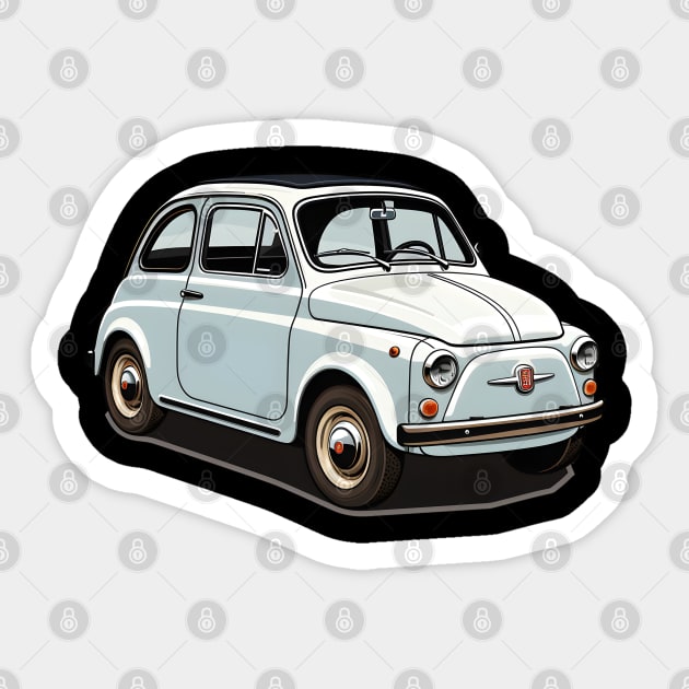 Vintage Italian Elegance: Classic Fiat 500 Sticker by AIHRGDesign